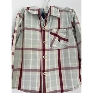 Toddler Ralph Lauren plaid button up w‎ hood logo, 18M